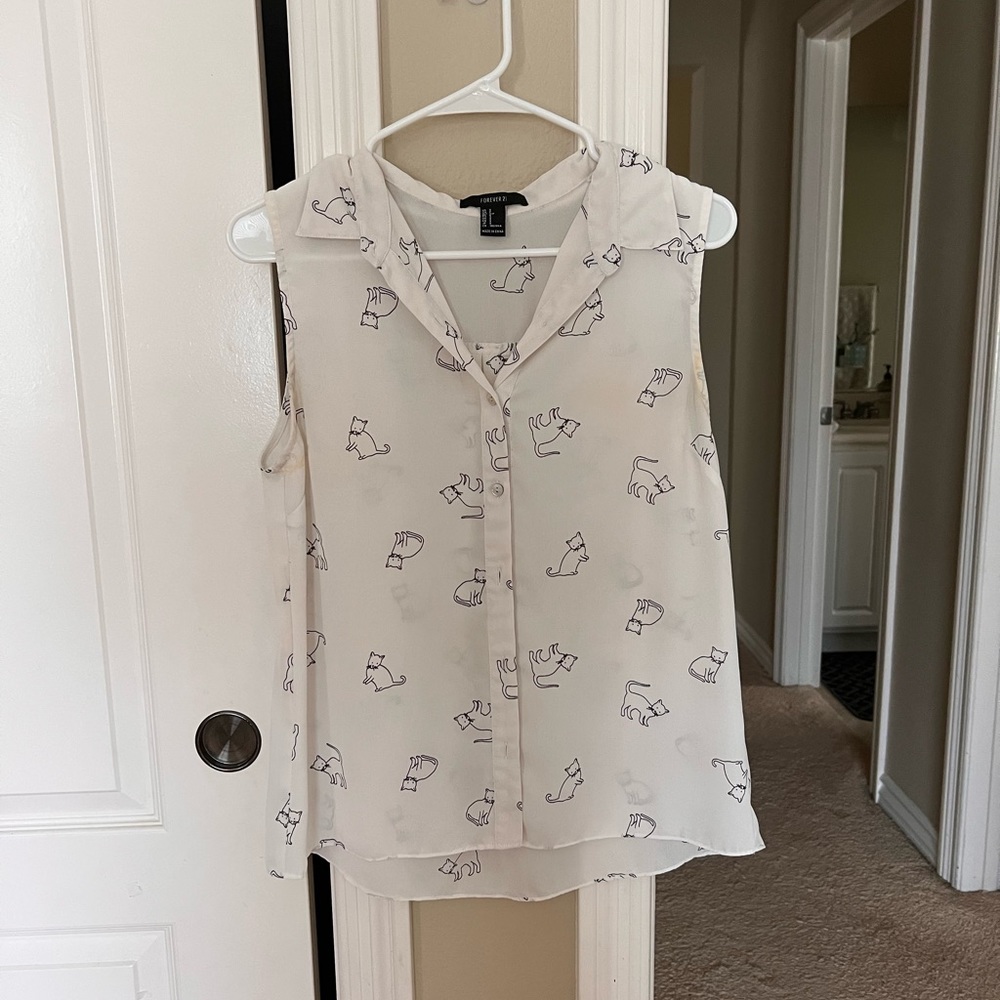 Sleeveless Cat Blouse